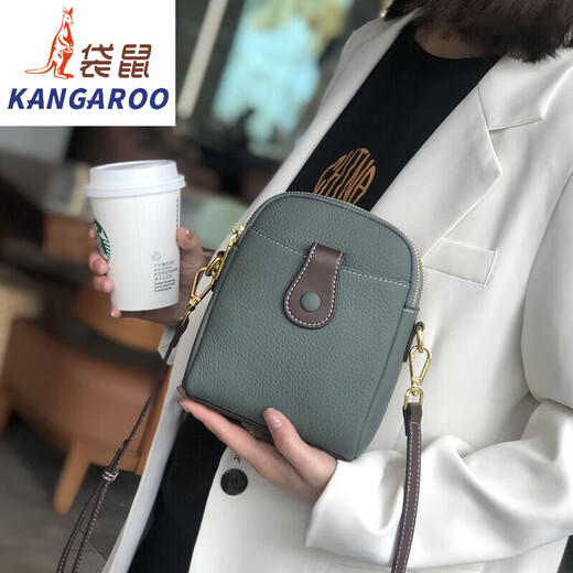 Kangourou 2025 petit sac pour femme nouveau style sac pour femme en cuir véritable souple sac pour téléphone portable sac seau polyvalent sac à bandoulière tendance mini sac pour femme blanc cassé