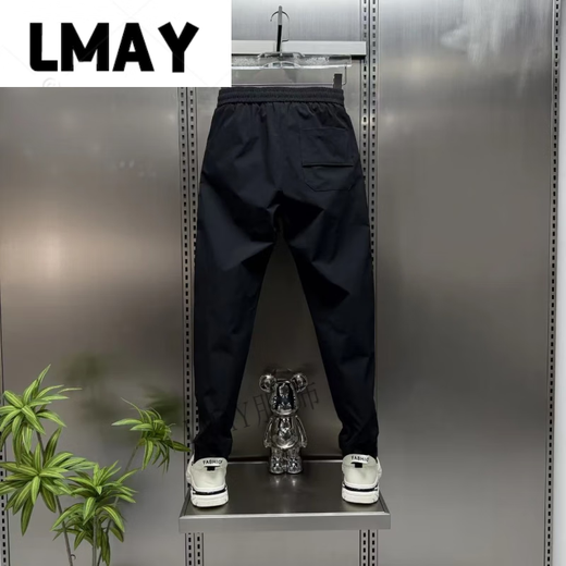 LMAY小新严选服饰男士休闲裤2025春夏薄款束脚裤潮流修身百搭运动长裤 灰白色(6625) 29 (建议90-115斤)