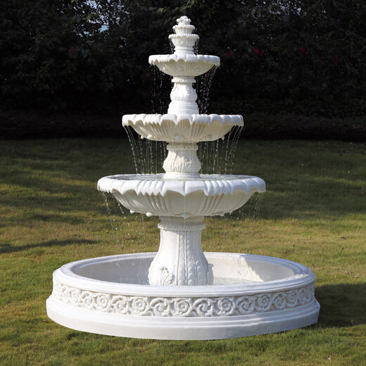 European-style flowing water fountain, outdoor courtyard garden, fish pond, fountain, landscape decoration, wedding ornaments, wishing pool, No. 8 fountain