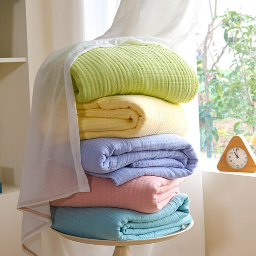 Ruyi (RUYI) six-layer gauze towel quilt, pure cotton, adult pure cotton, children's baby gauze cover blanket, sofa blanket, air conditioning quilt, pink 150*200cm