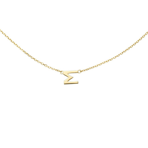 Huaiyin Original 10K Gold M Letter Pendant Color Gold Necklace Women's Light Luxury Niche Advanced Clavicle Chain Necklace Customized D Letter Ready Stock