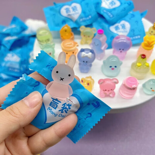 鹿色夜光立体卡通盲袋微缩小动物模型夜间发亮儿童玩具摆件暑假小礼物 夜光盲袋【随机20个】不重复