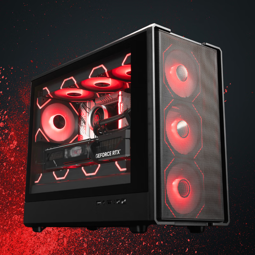 半岛铁盒（PADO）W6黑色MESH网孔散热机箱 （支持MATX主板/玻璃侧透/钢网面板/独立电源仓/防尘网/支持4080显卡）黑