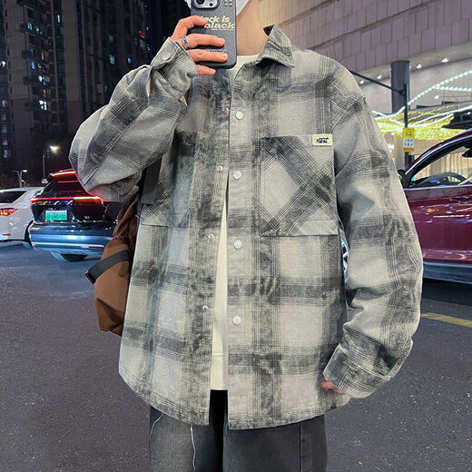 QLTQZQ牛仔外套男春秋季青少中学生潮牌夹克男装士休闲衬衫上衣服 967浅色【春秋款】 M 80-100斤左右