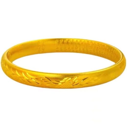 Lingmeng 9999 real gold bracelet for women new fashion solid dragon and phoenix in auspicious gold color bracelet gift 20.9g 64 ring mouth 125-150Jin Jin equals 0.5 kg to wear