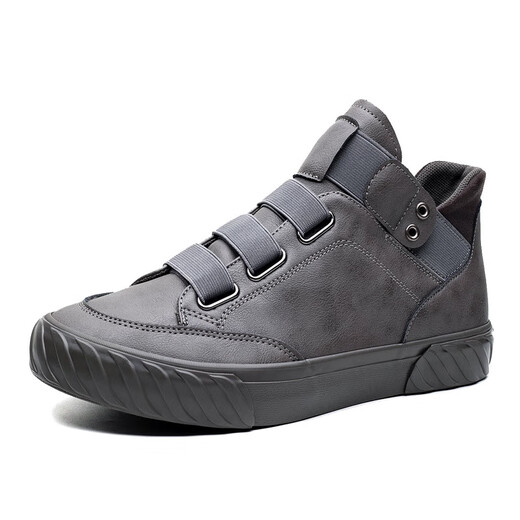 Fat Donglai DL Zapatos para hombres Autumn Nuevo Velvet Zapatos calientes Atreirios altos zapatos de cuero británico para hombres Zapatos de moda zapatos casuales Shopas SS-9857 All Black 38
