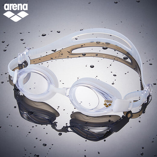 Arena imported swimming goggles for men and women, anti-fog pioneer, comfortable bifurcated high-definition coating, non-coated swimming goggles, non-coated - white/transparent (WH00) flat