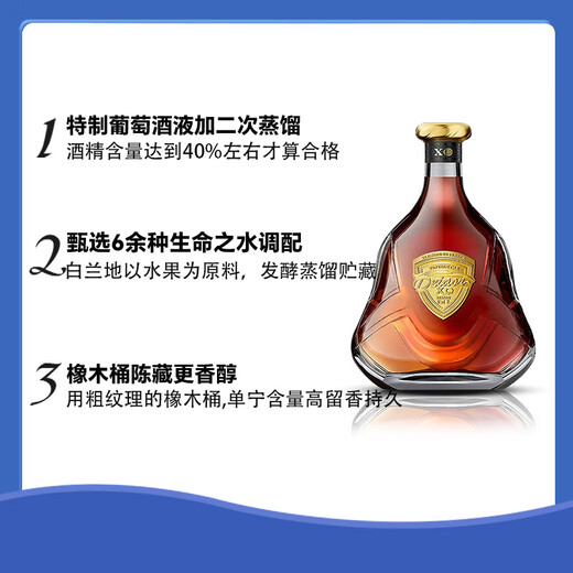 Daihao French imported foreign wine classic car XO brandy authentic 40% spirit wine base wine gift box [Daihao classic car] 1000mL 2 bottles