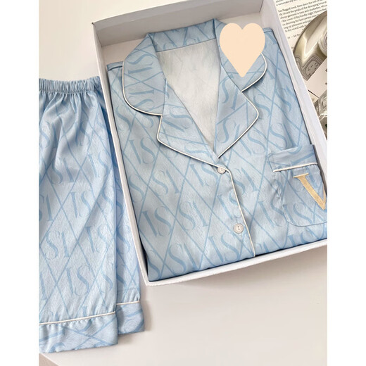 UKUHPK冰丝睡衣女夏季薄款甜美彩色波点美乐蒂短袖短裤可外穿家居服套装 高质量-套LW9207【短袖短裤】 M 【建议80-100斤】