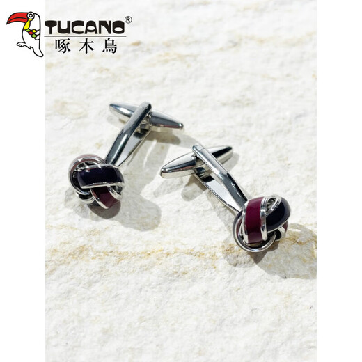 TUCANO;啄木鸟品牌新款点纹缀金银扭花造型设计男士袖扣绅士搭配简约时尚造型 Knot点纹缀金 附袖扣盒