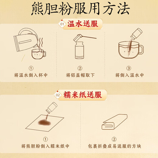 
Beijing Tongrentang Bear Bile Powder Gold Powder 0.25g Official authentic Chinese medicine ot gold gallbladder grade medicine king level purple gold bear bile powder freeze-dried liver protection and nourish liver tc Chinese medicinal tablets 1 box [0.25g*7 bottles, glutinous rice paper] Drinking and socializing selection