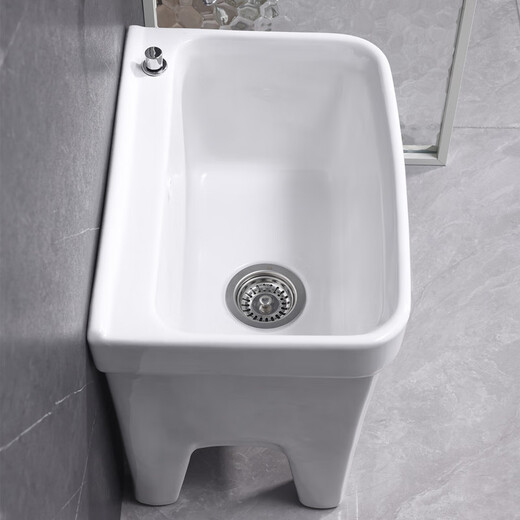 Lefit (lfte) bathroom ceramic mop pool balcony mop trough household Taiwan-controlled large, medium and small mop basin courtyard mop pool 933 Taiwan-controlled drain + faucet delivery to home