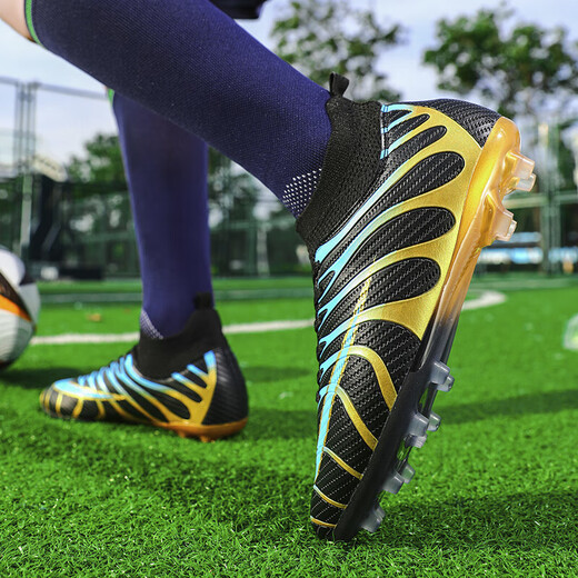 Zapatos de fútbol para niños y niñas Concurso de entrenamiento zapatos negros-zhuo 698 36