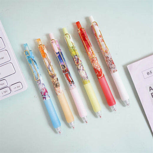 MPPMCK Tianguan Blessing New Blind Box Pen Creative Creative Cartoon Ins High-Precision Press Neutral Pen Rapidement Dry Black Eau X-6174 Time Agent Blind Box Box Random 6 0,5 mm 0,5 mm x Single