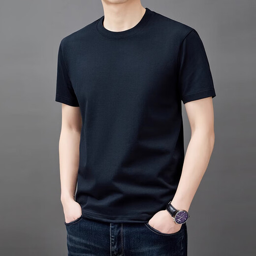 Hengyuanxiang reines Baumwoll-Kurzärärmel-T-Shirt für Herren Sommer.