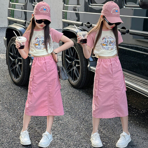 佐绯络9227女童夏装套装2025洋气中大童夏季新中式短袖半身裙两件套 白色单 中式短袖 120 建议身高103-112cm左右