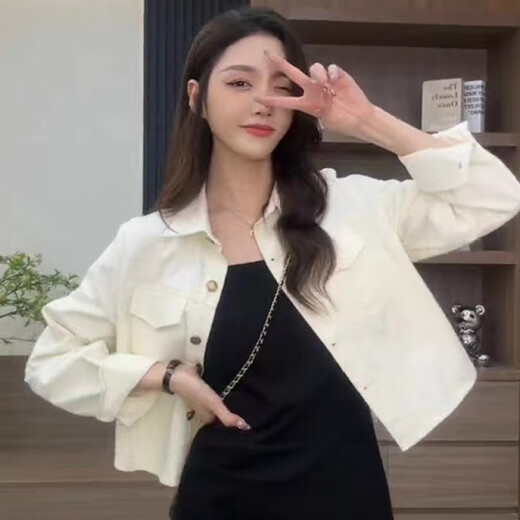 FHHUABD妮妮上新2024春装新款女装韩版磨毛衬衫外套褶皱吊带裙时尚两件套 粉色外套-9852#-版 单件 XL  118-130斤