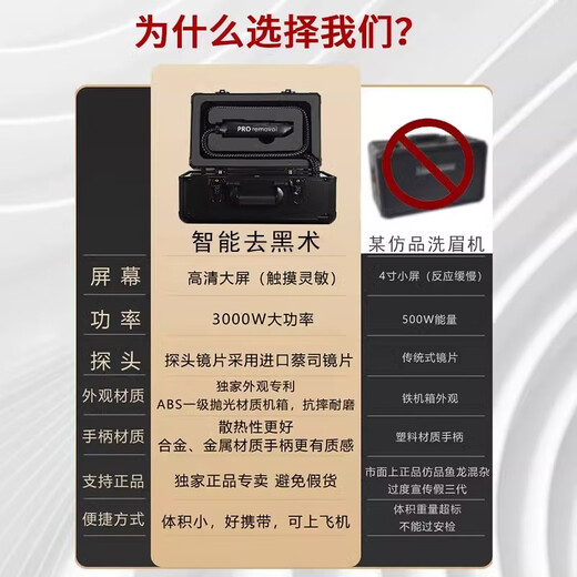 璀璨黑科技无创洗眉机机器大功率便捷式洗纹身祛斑仪器无创洗眉机 璀璨洗眉机顶配（5头）