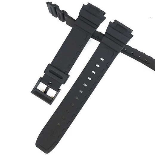 Youlenshi is suitable for Casio casio watch strap AE-1200/1300/F-108/W-216/W800H rubber strap accessories for men and women, black-black buckle 18MM
