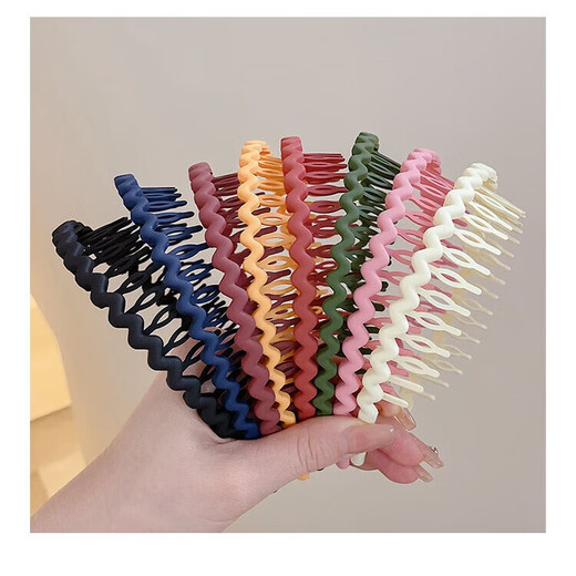 Yusheng Men's Hairband Boys' Toothed Headband Face Wash Hairband Clip Invisible Sports Hair Bundle Back Head Men's Hair Accessories Hairpin Women Flat Black 1 Pack