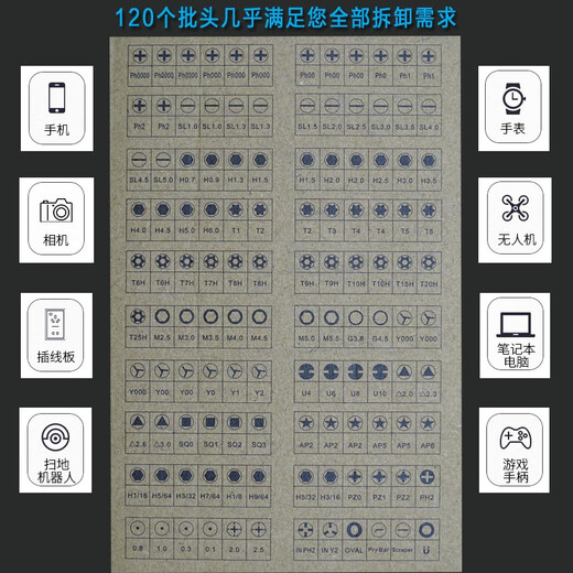 XMSJ福冈精修螺丝批多用带磁性批头起子头手机拆机螺丝刀工具组合 FO-9227