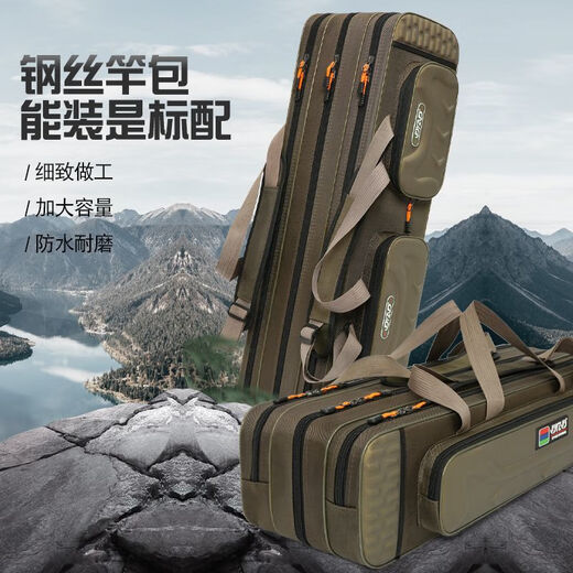 Jiaqi Fishing Rod Bag Oxford Cloth Thickened Fishing Storage Bag Large Capacity Multifunctional Fishing Gear Bag Portable Steel Wire Reinforcement Waterproof 120cm Double Layer Strong Quality