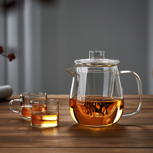 YIHUTEA Teapot Glass Teapot Glass Tea Set Tea Water Separation Teapot Glass Kettle Insulation Heating Tea Maker One Pot 2 Cups 650ML Teapot
