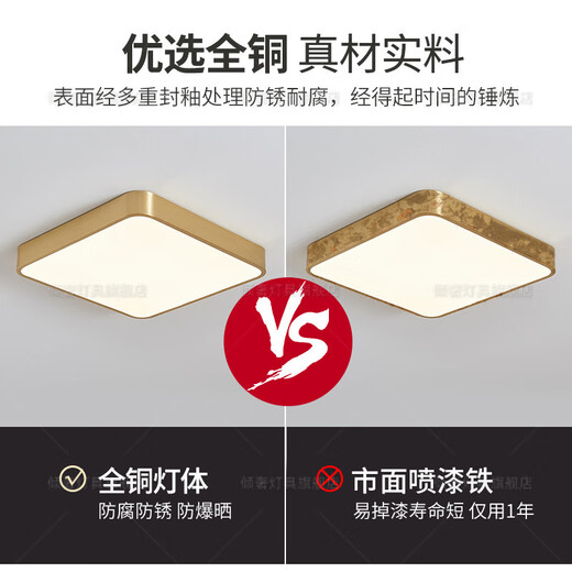 耐用全铜阳台灯吸顶2024年新款屋檐灯别墅入户大门口门厅灯户外吸 新X3893-300-60瓦三色变光