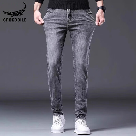CHOGATH CHOGATH CROCODILE Krokodilhemd Marke 2025 neue Herrenjeans Sommer trendige Marke schmale Beinhosen Freizeithosen Herren 1048 Schwarz 28 90-105Jin Jin entspricht 0,5 kg