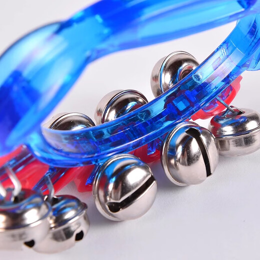 Yuan ethnic group hand bells and string bells Orff kindergarten performance children's rattles baby hand bells hand-held bells baby string bells stick bells red pair dedicated to children's performance/instrument enlightenment teaching