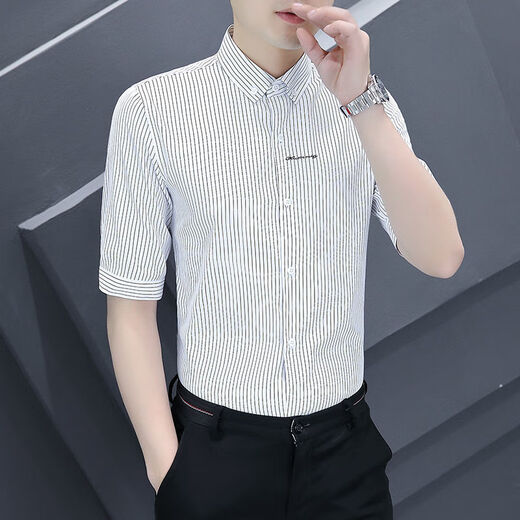 
FHHUABD spring and autumn casual long-sleeved shirt for men's anti-wrinkle slim-fit inch shirt trendy business new style shirt for men 829 black [model] Regular M Reference 90-110Jin [Jin equals 0.5 kg]