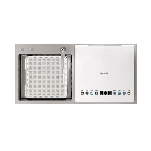 Merkfield crushed residue sink dishwasher household embedded countertop stainless steel inner cavity ultrasonic cleaning tableware high temperature steam washing hot air drying white single tank stainless steel inner cavity + crushed residue (water outlet on the left)