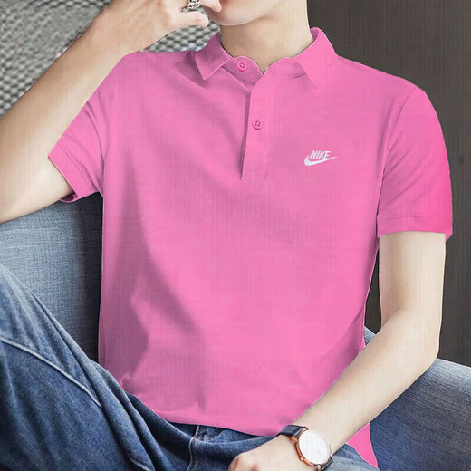 耐克（NIKE）男士粉色短袖POLO衫春季运动装宽松休闲T恤纯棉上衣 粉色FN3895-675 纯棉针织 宽松透 S 100-120斤