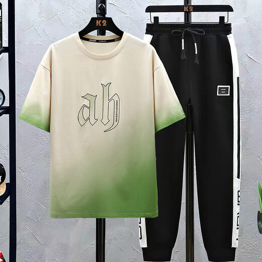 
NJSKAKW2 junior high school students 13 boys T-shirts short-sleeved handsome 15-year-old high school students men's clothing teenagers summer casual suit blue 9226 [short-sleeved T-shirt suit] S S Recommended 60-75 Jin [Jin equals 0.5 kg]