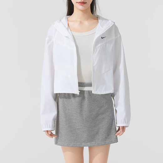 Nike (NIKE) sports suit women's clothing 2025 new autumn fitness training woven two-piece jacket jacket, foot trousers HJ1183-100+HV2358-100 S