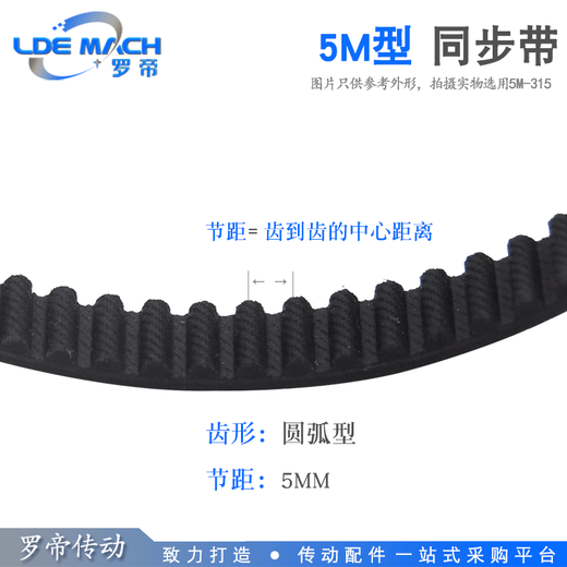 Cinturón sincrónico Anillo de goma negra Cinturón de sincronización /// Cinturón de sincronización de goma de tono de diente 5M1390-35 de ancho