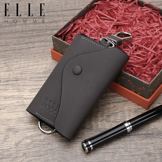 ELLE HOMMEELLEHOMME Key Sac pour les affaires pour hommes Business Casual Taie suspendue Céquette de vache en cuir Casque Coure de protection Gray Ed382300750