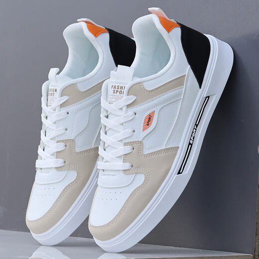 
Western Region Camel Men's Shoes 2025 New Autumn Leather Sports and Casual Shoes Men's All-match Fashion White Shoes Student Shoes White and Black 9910[K] 38