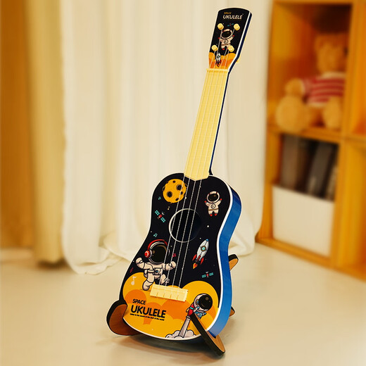 Pretty Baby Children Ukulele Small Guitar Toy Instrumentos musicales Musicales Los regalos de cumpleaños para niños y niñas se pueden tocar para principiantes [tema espacial] ukulele