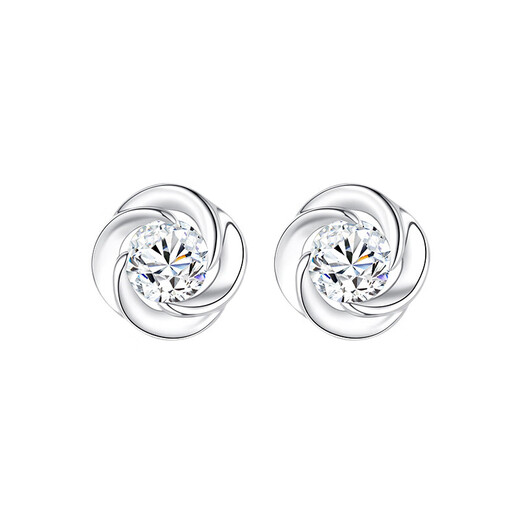 EothPT950 platinum lucky four-leaf clover earrings for women, heart of the ocean, Valentine's Day birthday gift for girlfriend, blue PT950 platinum earrings + certificate