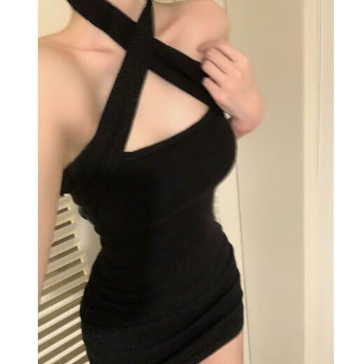 Yi Jingxuan (Yijingxuan) Nachtclub Heißes Mädchen Halfterhalter für Frauen im Sommer Schwarzrock Licht Luxus Taille Slim Fit Slim Hip Short Rock kleines Schwarz/Schwarz [hohe 24 Stunden pro zweites Mal] m Vorschläge [95-105jin [Jin gleich 0,5 kg]]