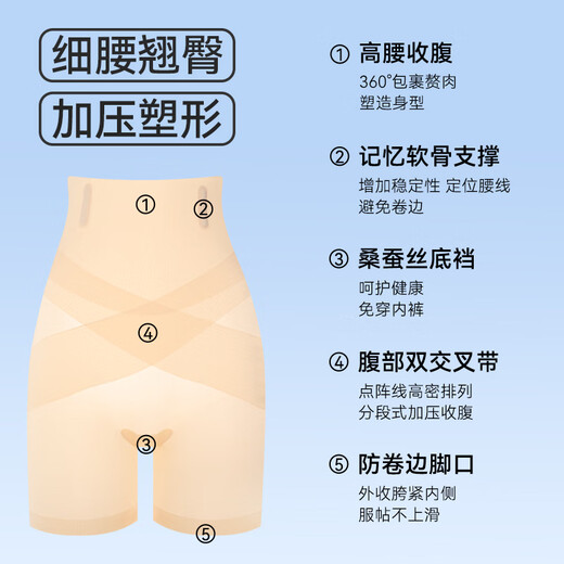 猫人（MiiOW）收腹裤【7A蚕丝抗菌】强效收腹提拉收胯夏季超薄透气安全裤