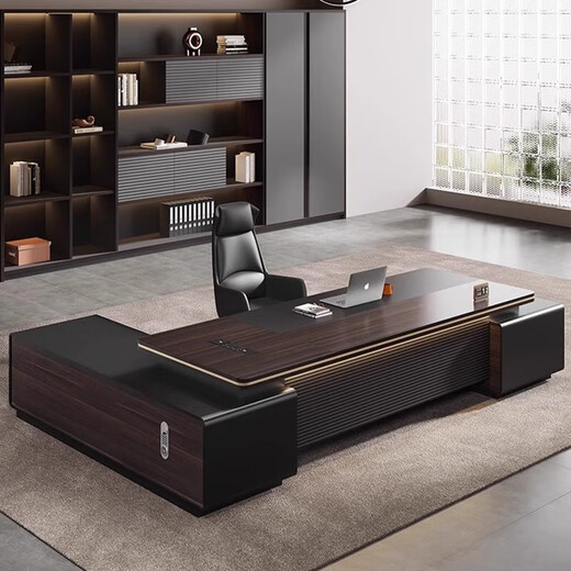 Light luxury boss table office desk and chair combination simple modern president table leadership office furniture manager executive desk 2.0*0.8 meters boss table