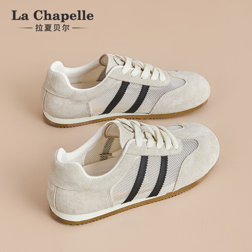 
La Chapelle women's shoes for women's summer thin mesh versatile soft sole training shoes for women-6628-2 Beige 35