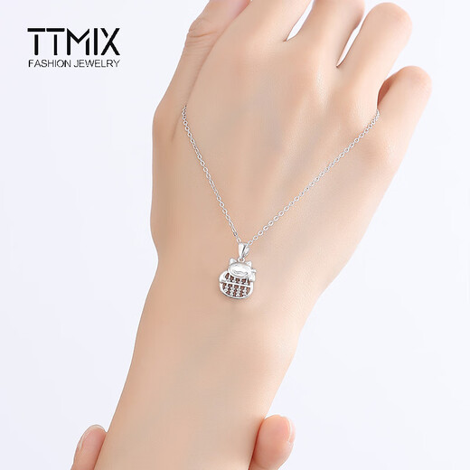 TTMIX lucky cat platinum pendant abacus pt950 platinum pendant new Chinese style pendant for girlfriend 4.3-4.5g
