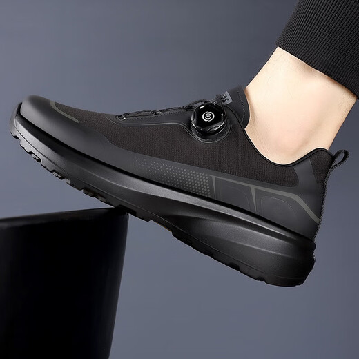 Zapatos de tendencia de carrera transfronteriza de Poustep 2025 zapatos de verano zapatos para hombres deportes casuales al aire libre zapatos de tela transpirable ls3527 zapatos negros individuales 38