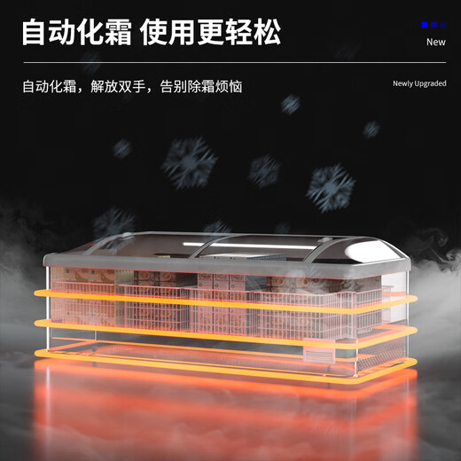Bingerma Supermarket Kombinationskabinett Kühltafel-frostfreies Schrank Frisch Schrank Gewerblicher Gefrierinsel Schrank transparentes Glas [Automatischer Frost] 1850*850*830 (Ende)