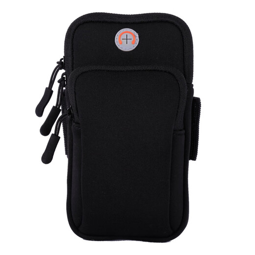Outdoor sports arm bag mobile phone arm strap running wrist bag waterproof arm bag 7-inch cycling mobile phone arm bag manufacturer diving material arm bag - black large size 4-6.5 inches universal