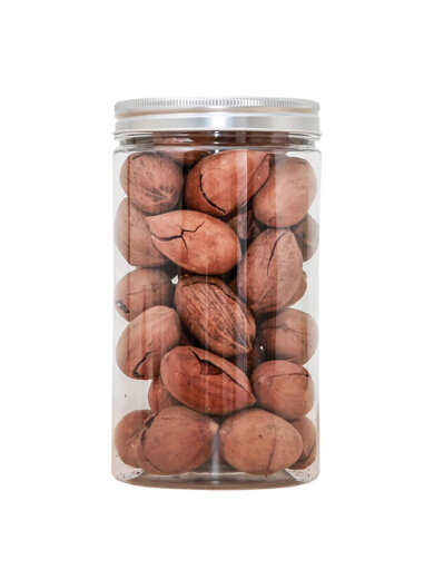 Kaffeefarbene Deckel Lebensmittelqualität Haustier versiegeltes Glas Plastikflasche rund transparent breiter Mund Honig Keks Snack Verpackung Eimer 5,5*8,5 cm 16 g Kaffee 1098 Stücke
