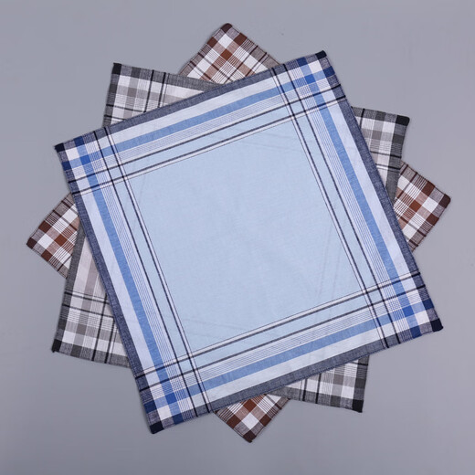 Hai Yiduo Herren-Taschentuch Klassiker Ancient Style Baumwolltaschentuch schweißabsorbierend Retro Sentimental Color Man Quadrattuch Baumwollschweiß-Sicht Taschentuch Quadrattuch Taschentuch [3 Packs] Blau 40*40 cm
